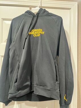 Jordan Black Hoodie with Yellow 'Breakfast Club' Logo